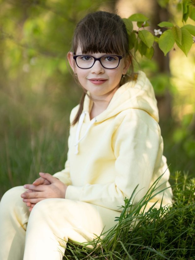 Dětské tepláky Fluffy teplé, světle žlutá