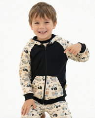 Dětská tepláková souprava na zip, malý stavitel