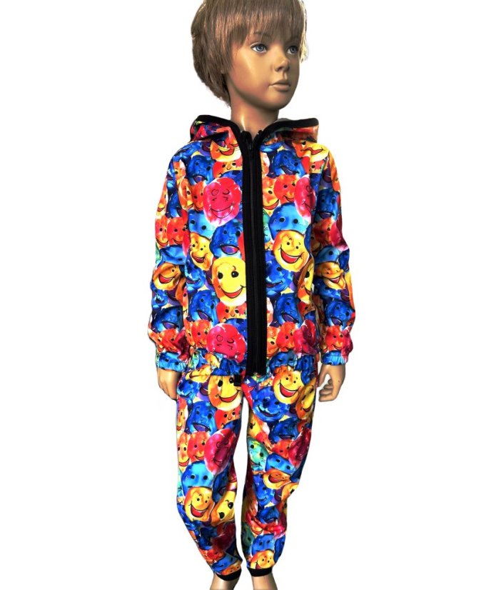 Dětská softshellová bunda NEW bez fleecu, smajlíková párty