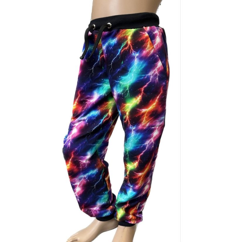 Dětské tepláky, neonové blesky