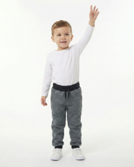 Dětské softshellové kalhoty THIN s fleecem elastické, šedý melír