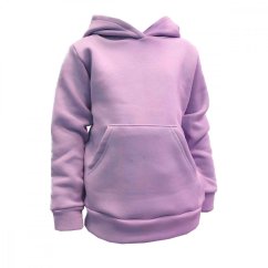 Dětská mikina s kapucí Fluffy teplá, světle fialová