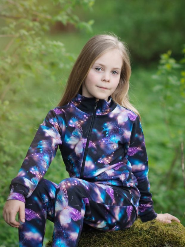 Dětská mikina na zip, kouzelní motýlci