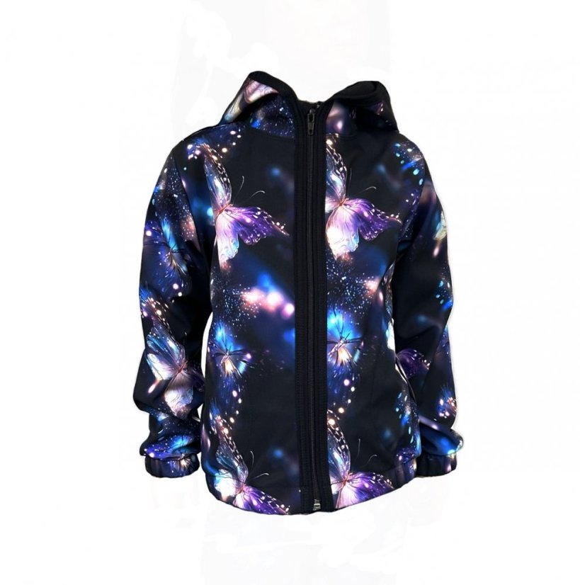 Dětská softshellová bunda NEW s fleecem, kouzelní motýlci