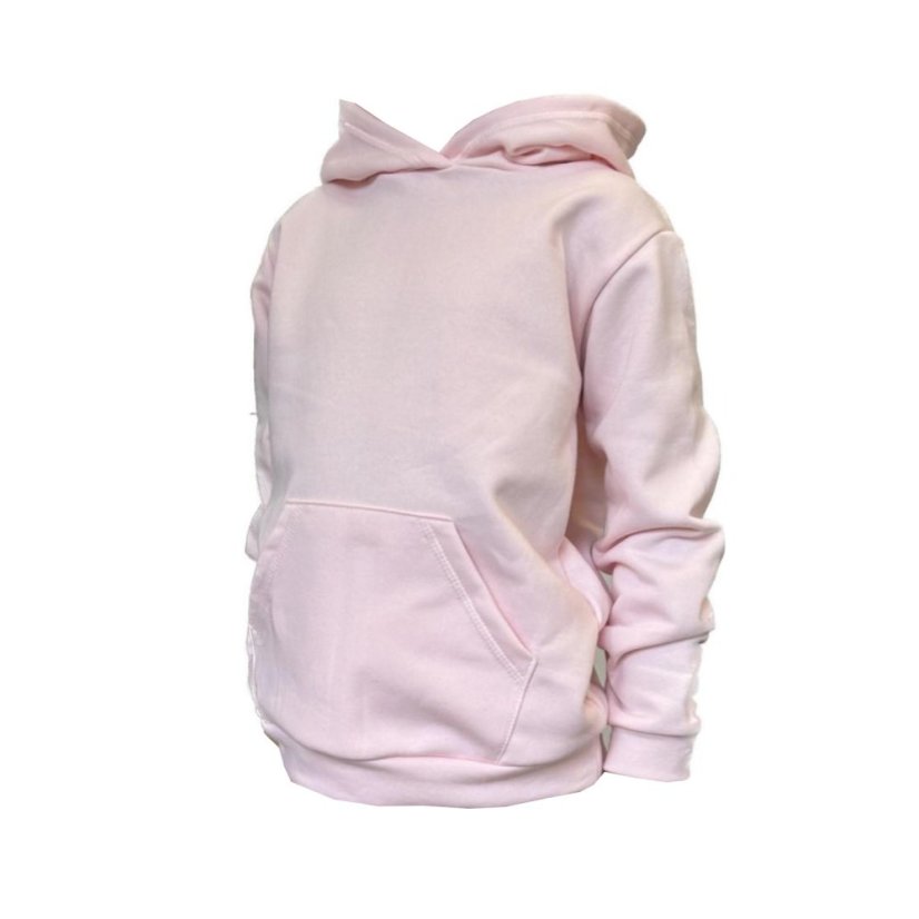 Dětská mikina s kapucí Fluffy teplá, světle růžová