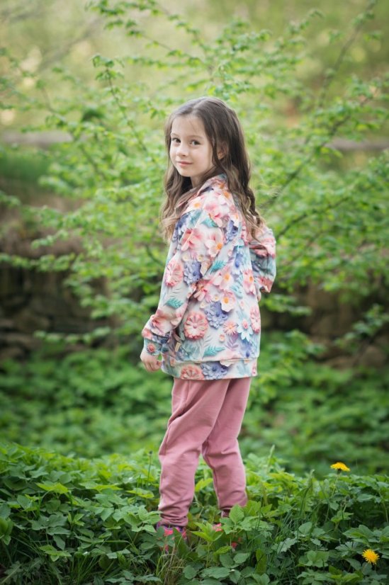 Dětská mikina na zip, zahrada snů