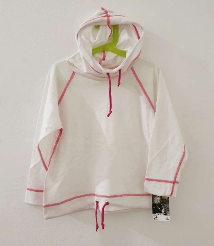 Lehká mikina ZOOM bílá-cyklam